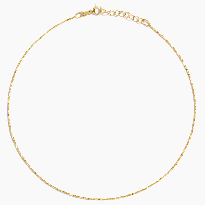 Drew Twist Chain Anklet in 14K Yellow Gold