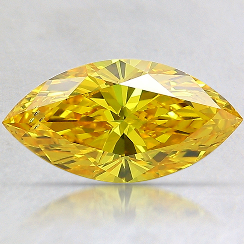 1.47 Ct. Fancy Vivid Orangy Yellow Marquise Lab Created Diamond