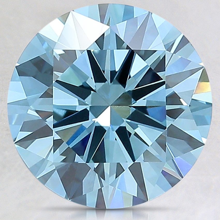 3.00 Ct. Fancy Deep Greenish Blue Round Lab Created Diamond