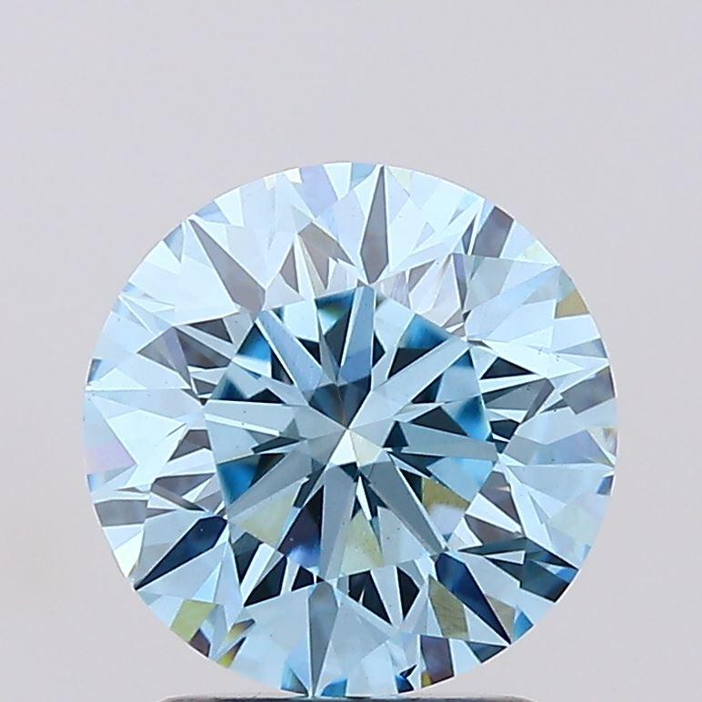 2.01 Ct. Fancy Vivid Blue Round Lab Grown Diamond