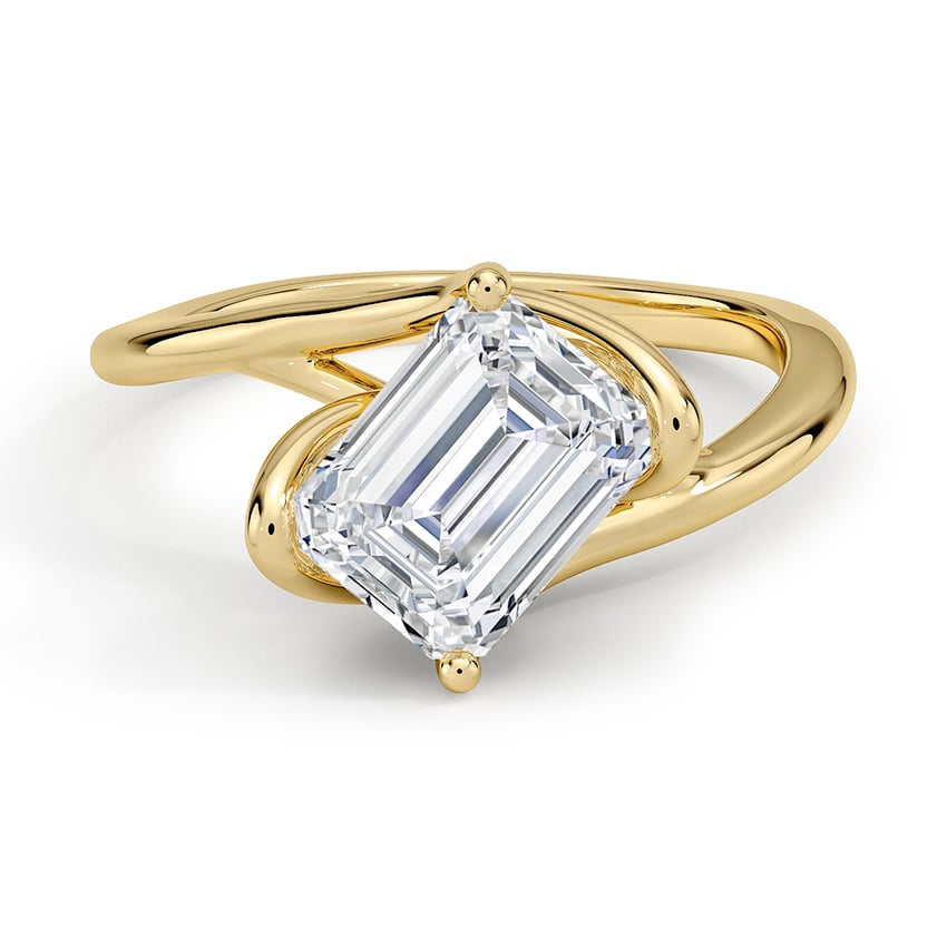 Custom Wrap Angled Solitaire Diamond Ring