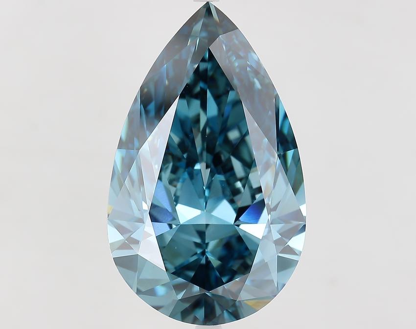16.02 Ct. Fancy Vivid Blue Pear Lab Grown Diamond
