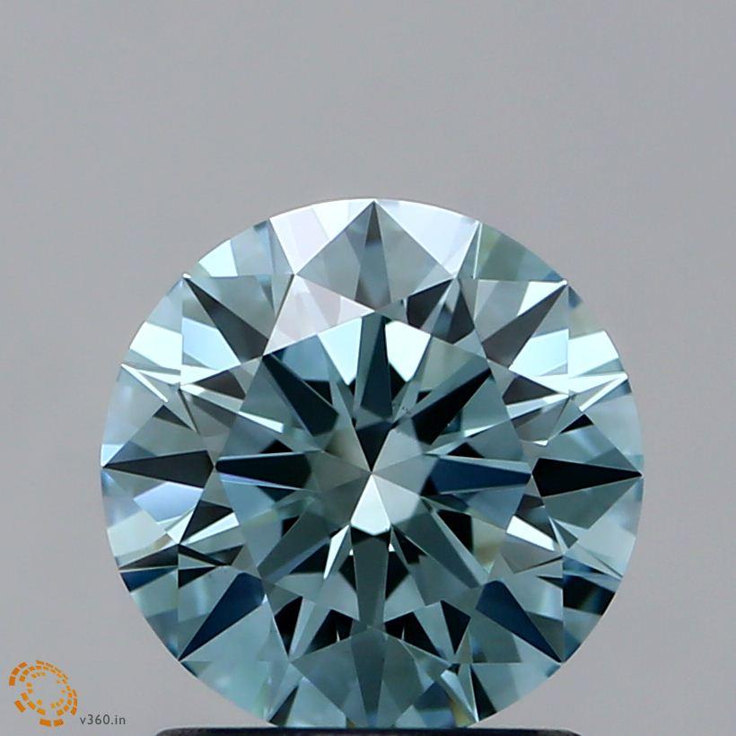 1.24 Ct. Fancy Intense Green Round Lab Grown Diamond