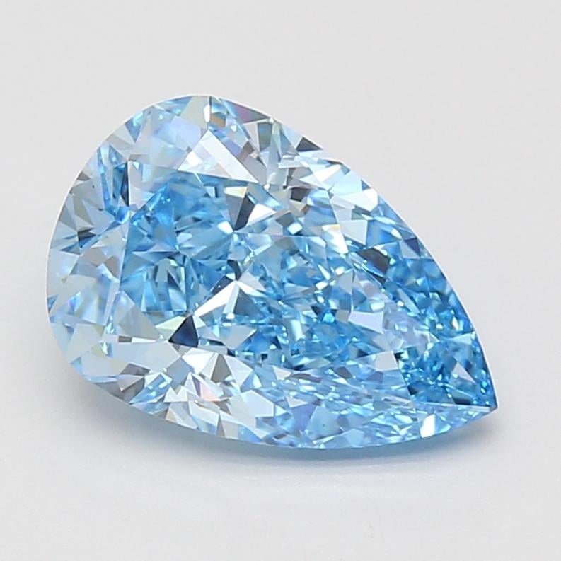 3.08 Ct. Fancy Vivid Blue Pear Lab Grown Diamond