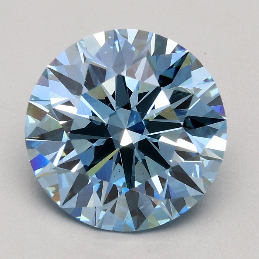 2.06 Ct. Fancy Blue Round Lab Grown Diamond