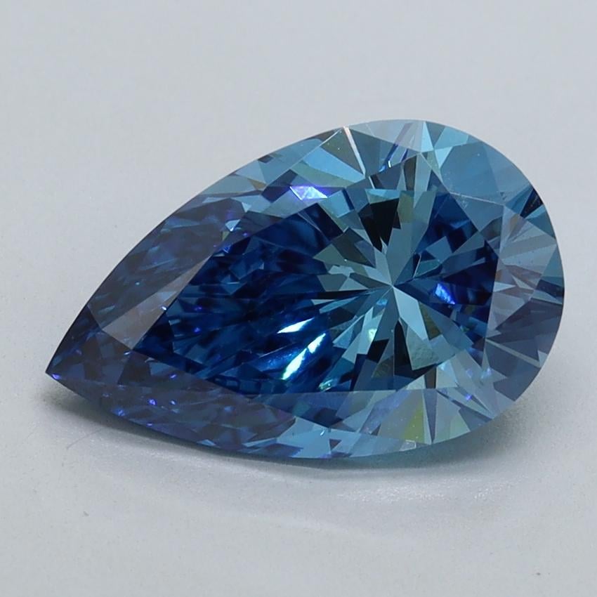 2.14 Ct. Fancy Vivid Blue Pear Lab Grown Diamond