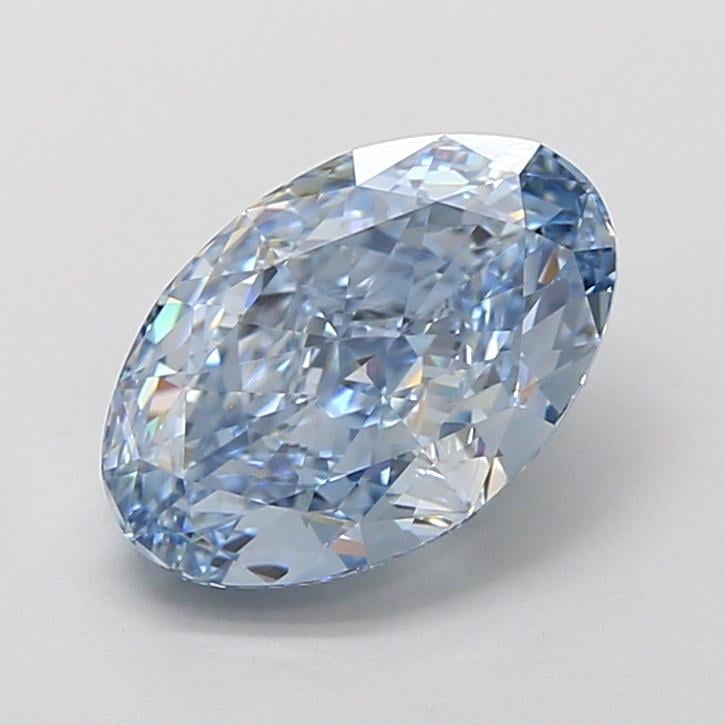 3.17 Ct. Fancy Intense Blue Oval Lab Grown Diamond