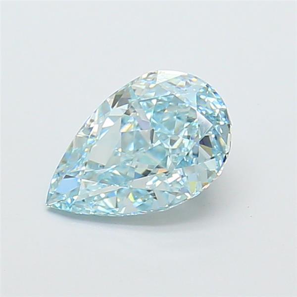 1.26 Ct. Fancy Intense Bluish Green Pear Lab Grown Diamond
