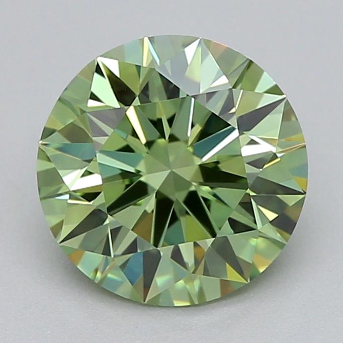 1.10 Ct. Fancy Vivid  Green Round Lab Grown Diamond