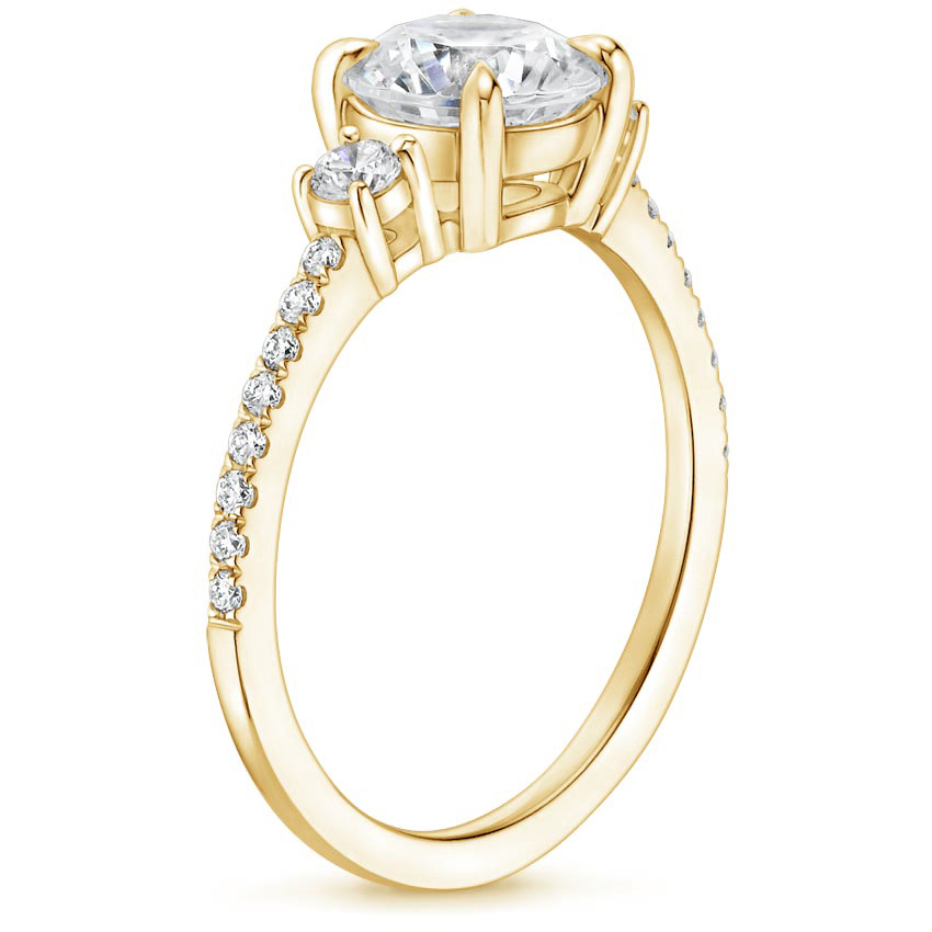 18K Yellow Gold Lyra Diamond Ring (1/4 ct. tw.), large side view