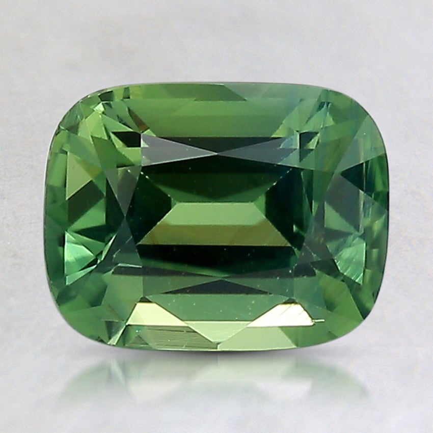 8.1x6.3mm Green Cushion Sapphire
