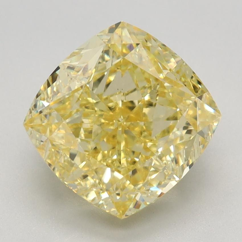3.20 Ct. Fancy Intense Yellow Cushion Lab Grown Diamond