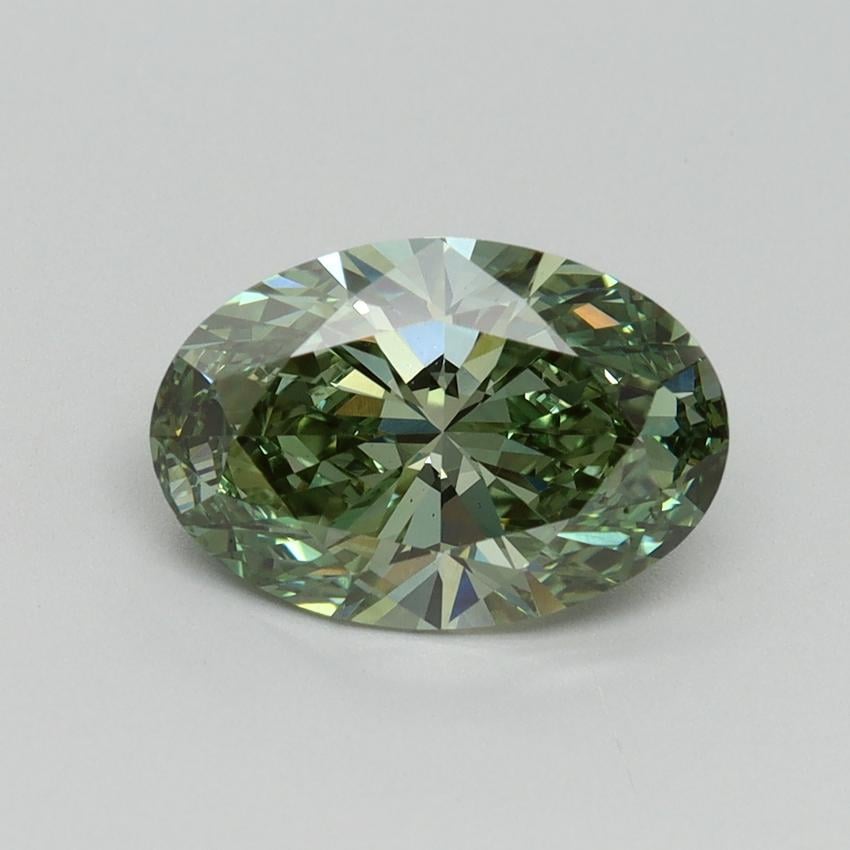2.13 Ct. Fancy Vivid Green Oval Lab Grown Diamond