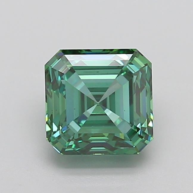 3.12 Ct. Fancy Vivid Green Asscher Lab Grown Diamond