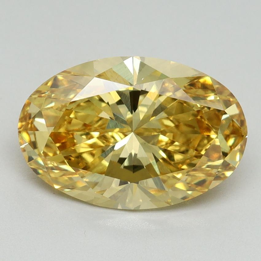 3.20 Ct. Fancy Vivid Yellow Oval Lab Grown Diamond
