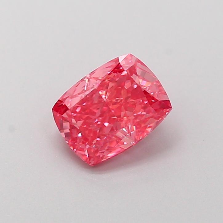 0.64 Ct. Fancy Vivid Pink Cushion Lab Grown Diamond