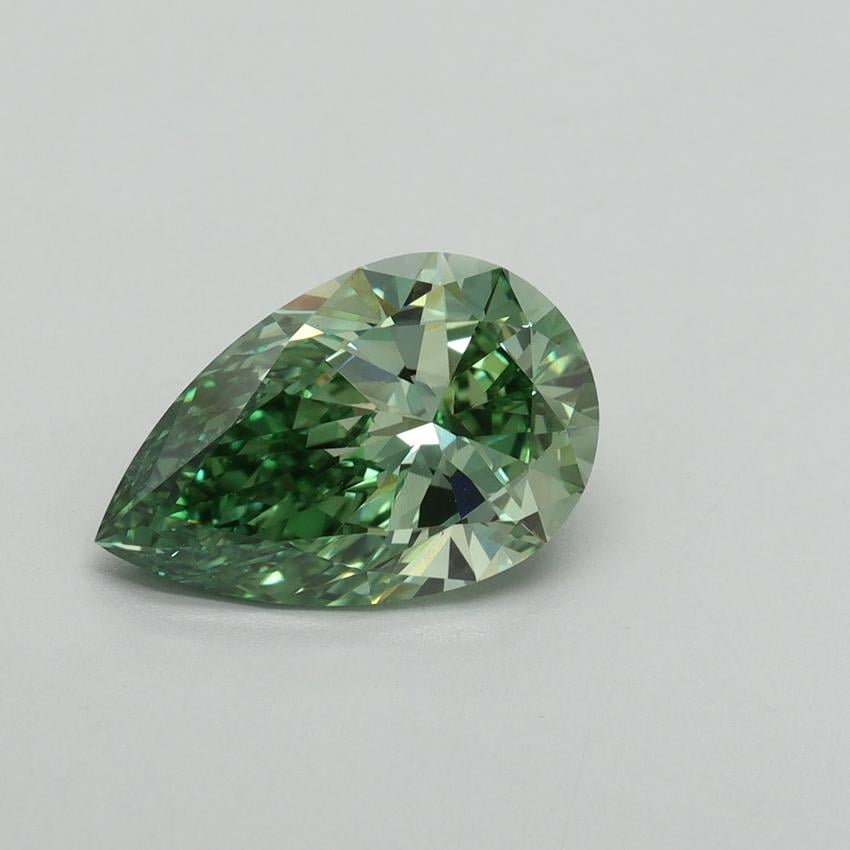 2.15 Ct. Fancy Vivid Green Pear Lab Grown Diamond