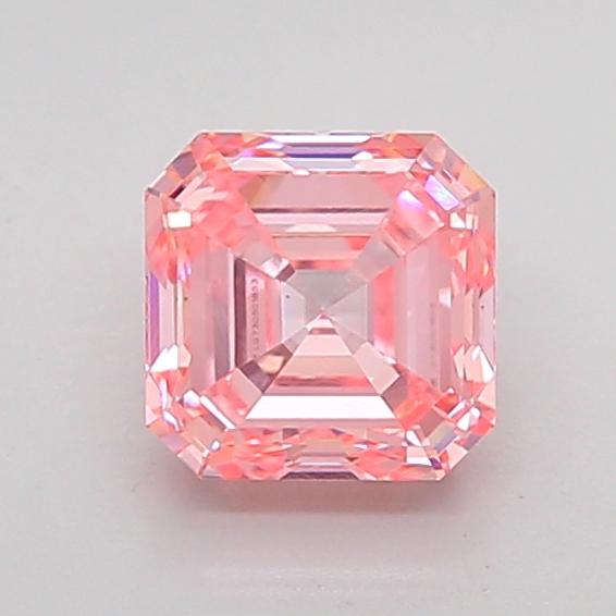 1.00 Ct. Fancy Intense Pink Asscher Lab Grown Diamond