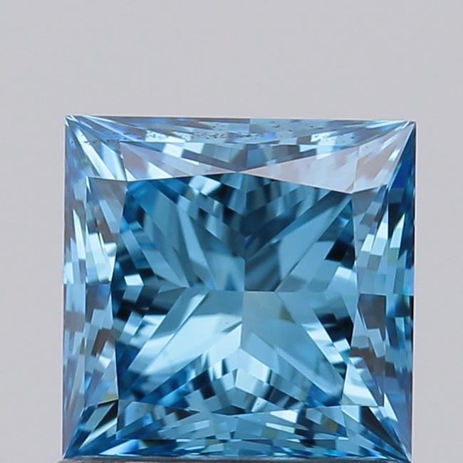 0.96 Ct. Fancy Vivid  Blue Princess Lab Grown Diamond