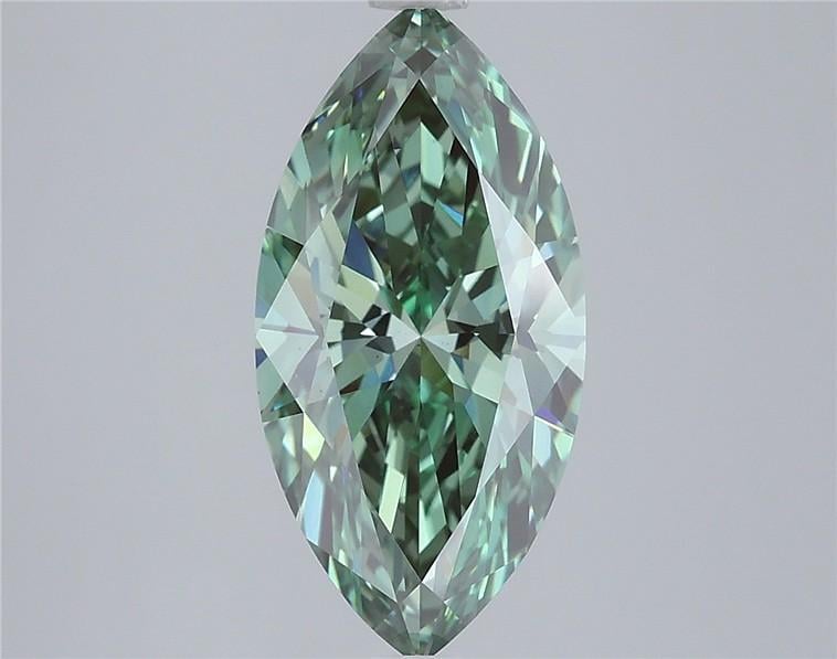 2.97 Ct. Fancy Vivid  Green Marquise Lab Grown Diamond