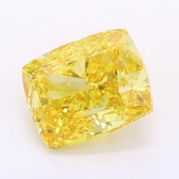 1.25 Ct. Fancy Vivid Yellow Cushion Lab Grown Diamond