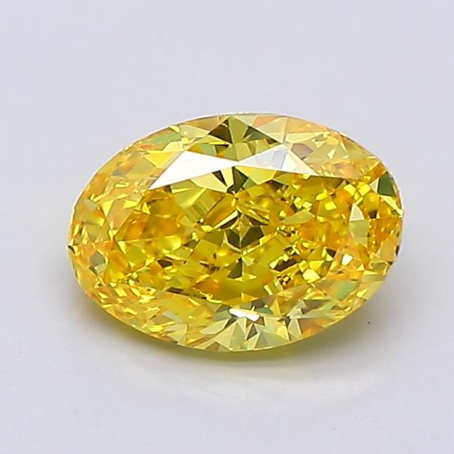 1.21 Ct. Fancy Vivid Yellow Oval Lab Grown Diamond