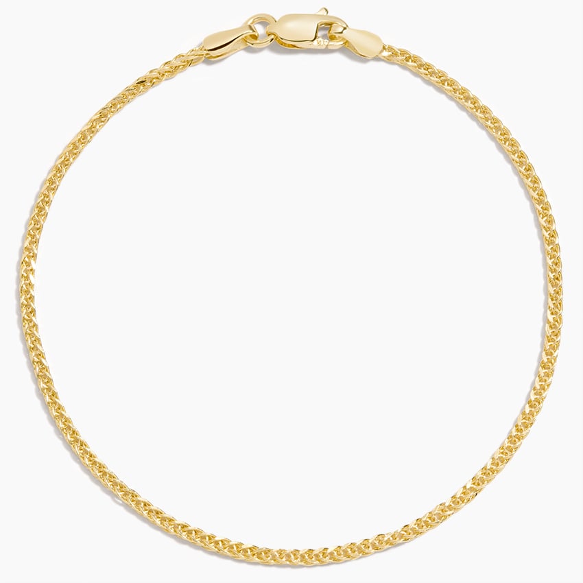 14K Yellow Gold Dakota 6.5 in. Lightweight Wheat Chain Bracelet (1.25mm)