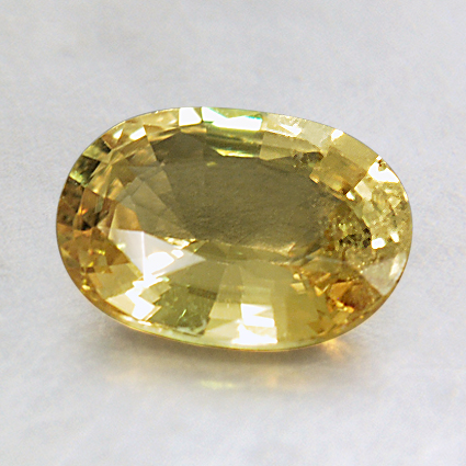 8x6mm Unheated Yellow Oval Sapphire