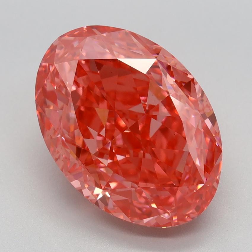 5.18 Ct. Fancy Vivid Pink Oval Lab Grown Diamond