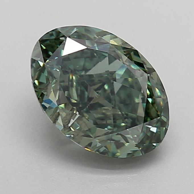 3.26 Ct. Fancy Vivid Green Oval Lab Grown Diamond
