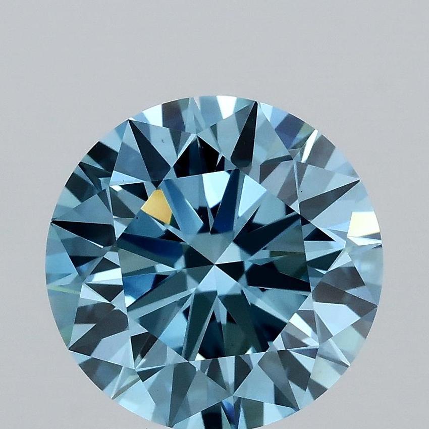 3.03 Ct. Fancy Vivid Blue Round Lab Grown Diamond