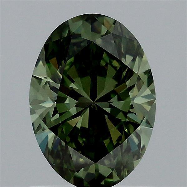 1.05 Ct. Fancy Vivid Green Oval Lab Grown Diamond