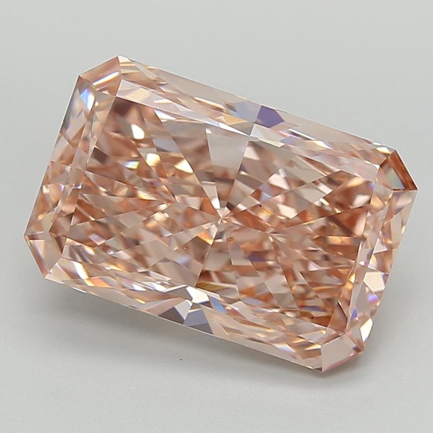 7.00 Ct. Fancy Intense Brownish Pink Radiant Lab Grown Diamond