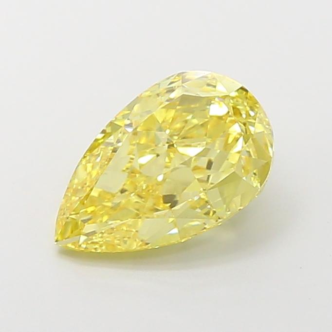 3.17 Ct. Fancy Vivid  Yellow Pear Lab Grown Diamond