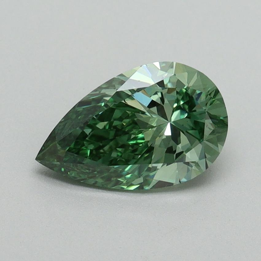 1.01 Ct. Fancy Vivid Pacific Green Pear Lab Grown Diamond