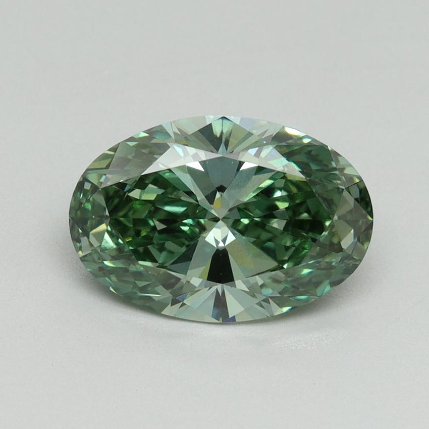 2.06 Ct. Fancy Vivid Green Oval Lab Grown Diamond