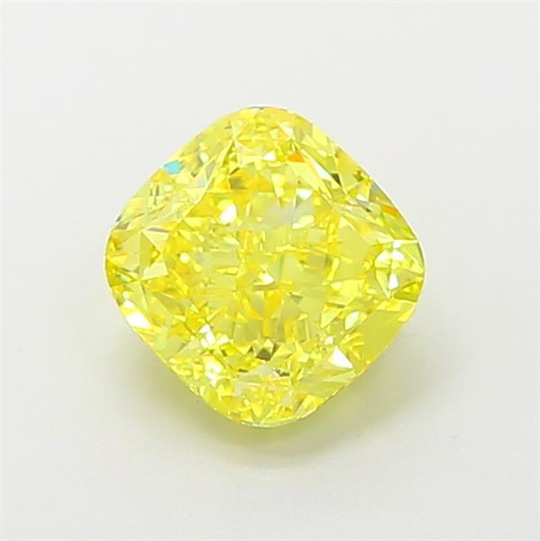 1.45 Ct. Fancy Vivid Yellow Cushion Lab Grown Diamond