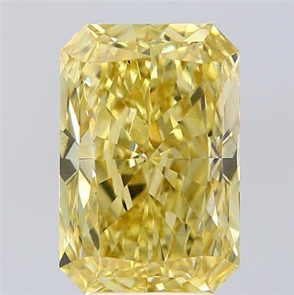 4.06 Ct. Fancy Intense  Yellow Radiant Lab Grown Diamond
