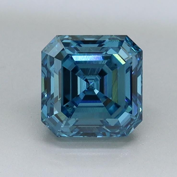 1.01 Ct. Fancy Vivid Blue Asscher Lab Grown Diamond