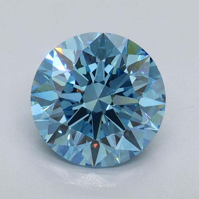 2.27 Ct. Fancy Vivid Malibu Blue Round Lab Grown Diamond