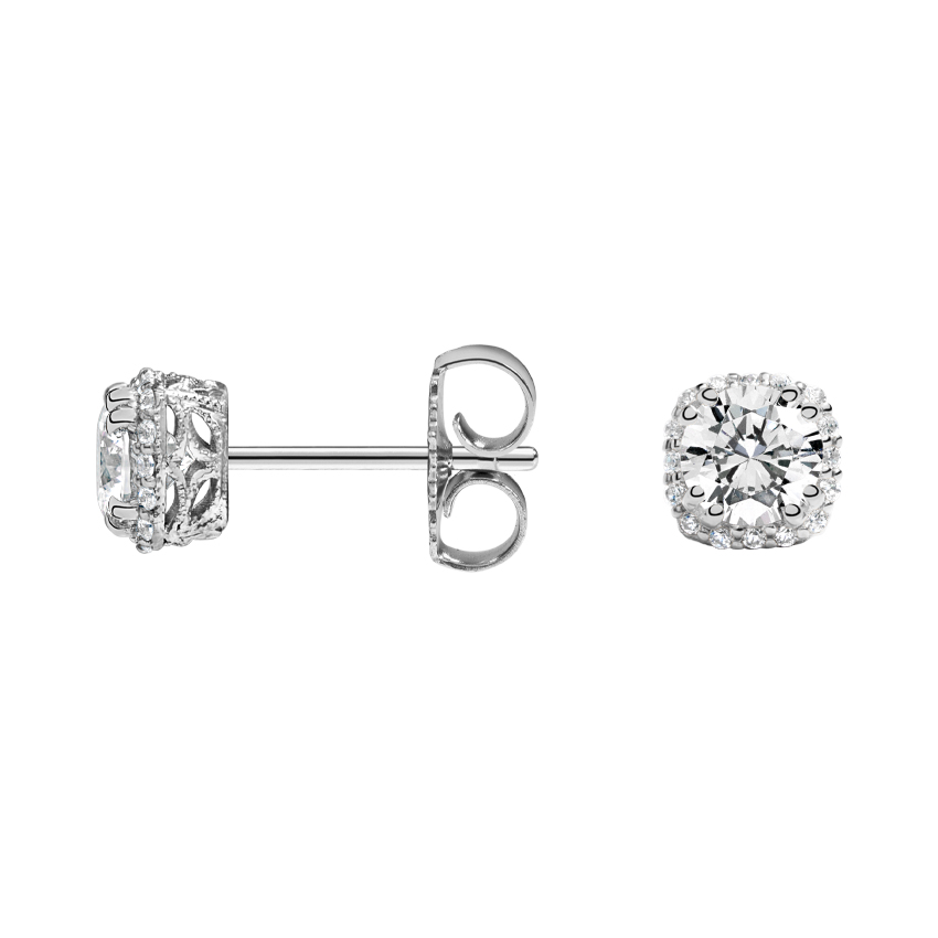 Tacori Dantela Bloom Diamond Stud Earrings in 18K White Gold