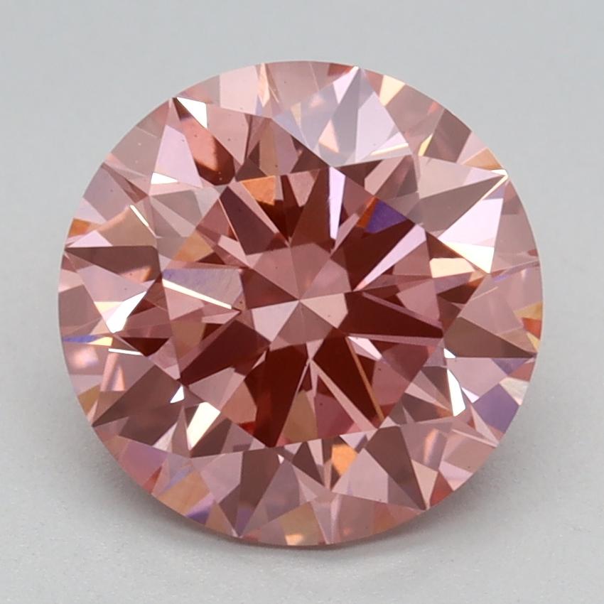 2.24 Ct. Fancy Vivid Pink Round Lab Grown Diamond