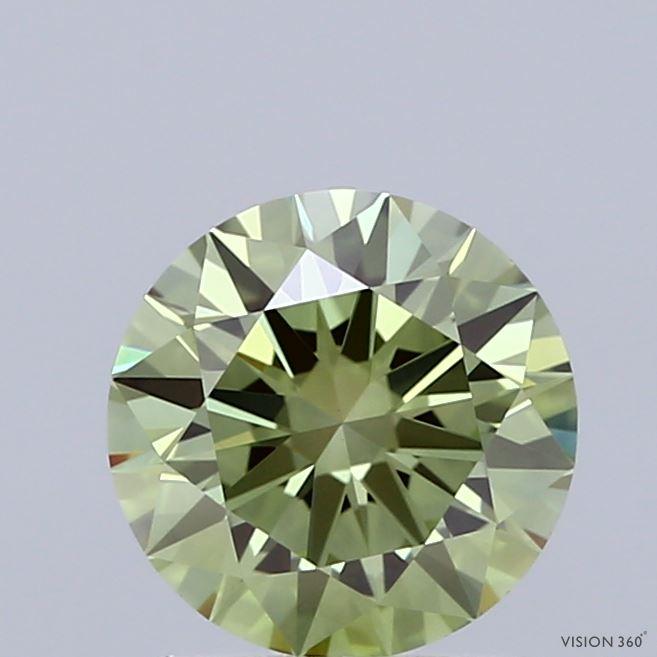 1.47 Ct. Fancy Vivid Green Round Lab Grown Diamond