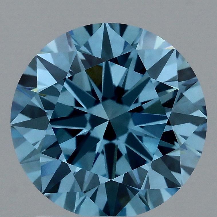 2.00 Ct. Fancy Vivid Blue Round Lab Grown Diamond