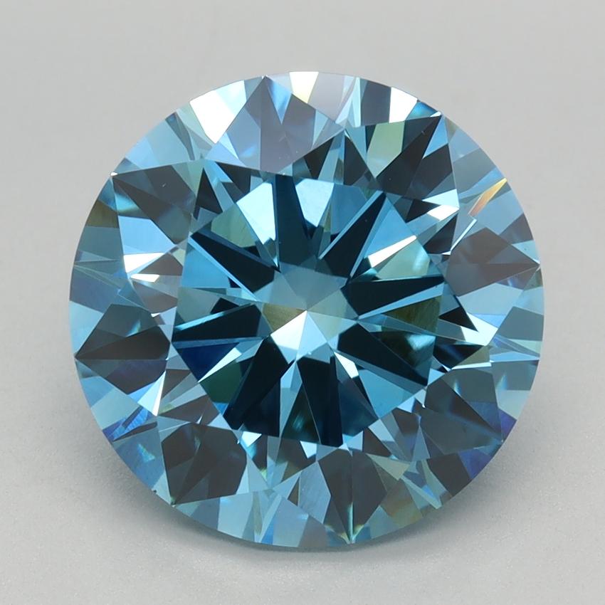 4.02 Ct. Fancy Vivid Blue Round Lab Grown Diamond