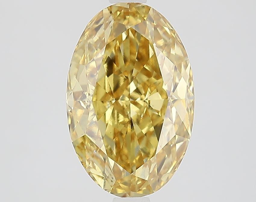 2.90 Ct. Fancy Vivid Yellow Oval Lab Grown Diamond