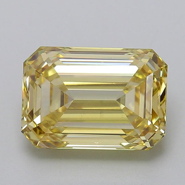 5.02 Ct. Fancy Intense  Yellow Emerald Lab Grown Diamond