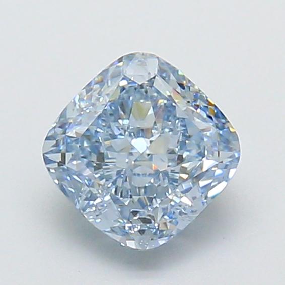1.39 Ct. Fancy Vivid Blue Cushion Lab Grown Diamond