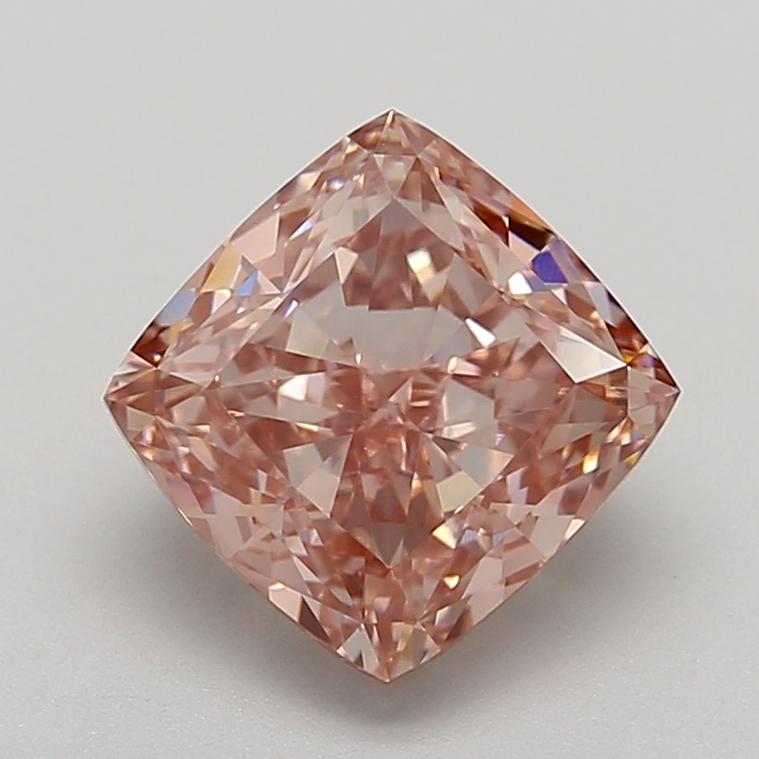 4.05 Ct. Fancy Intense Brownish Pink Cushion Lab Grown Diamond