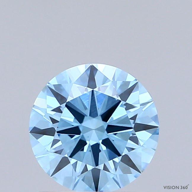 1.07 Ct. Fancy Vivid Blue Round Lab Grown Diamond